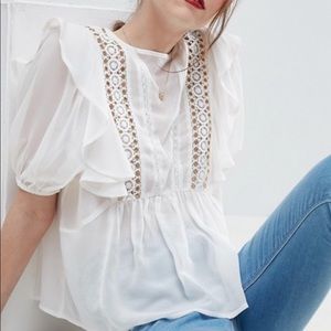 ASOS Ruffle Blouse with Eyelet Detail